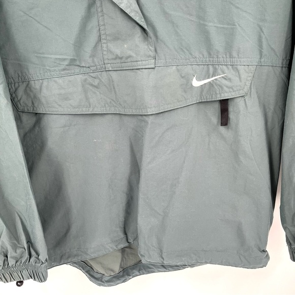 NIKE Vintage Windbreaker Women S Green Pullover Jacket Hooded Half Zip Pockets - Picture 2 of 11